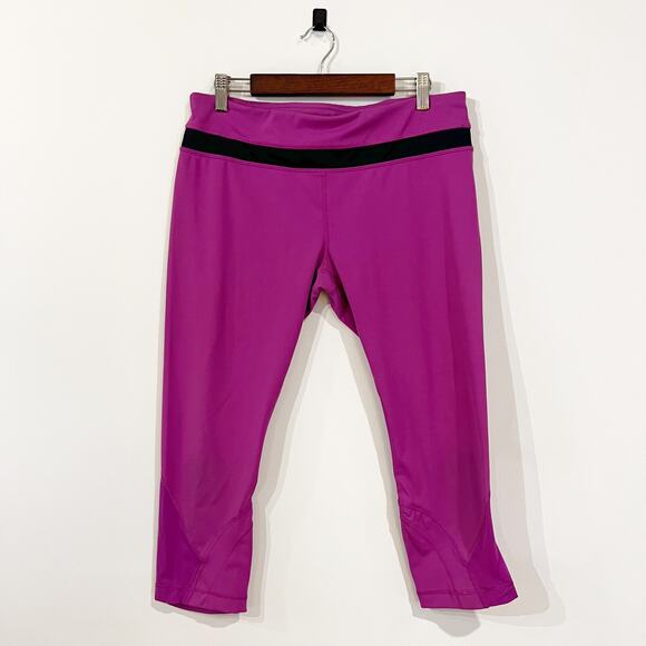 Lululemon Pace Rival Crop Leggings Size 10 Fuschia/Navy - Picture 2 of 9
